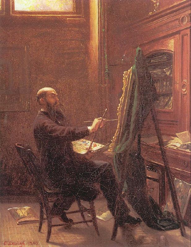 Leutze, Emmanuel Gottlieb Worthington Whittredge in his Tenth Street Studio China oil painting art